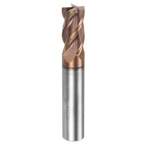 uxcell Carbide Square End Mill, 1/2" Diameter TiAlN Coated 4 Flutes Milling Bit Cutter, for Hardened Steel Stainless Steel Alloy Metal, 1/2" Shank 1" Cut Length 3" Long HRC50