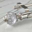 Double Curtain Rods Set: 1-1/8 Inch Diameter Luxury Curtain Rods, 36-72 Inches Adjustable Drapery Rod with Clear Silver Foiled Finials