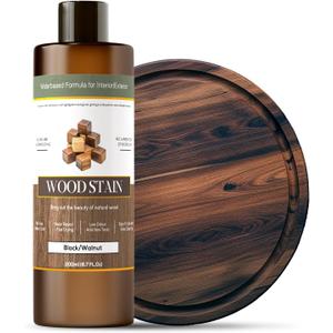Wood Stain - Stain for Wood - Natural Stain for Furniture - Water Based | Fast Drying, Low Odor - Outdoor & Indoor Paint for Paneling, Cabinets and More - 6.7oz (Black/Walnut)
