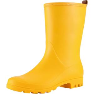 Asgard Women's Mid Calf Waterproof Rain Boots (8-8.5, Yellow)