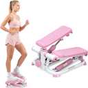 Sunny Health & Fitness Mini Stepper, Compact Home Workout Equipment for Legs & Glutes, LowImpact Cardio Machine with Digital Monitor, Quiet Hydraulic Resistance, Pink