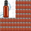 Eccliy 100 Pack 2 oz Plastic Bottles Travel Lotion Bottle Squeeze Container Plastic Bottles with Caps Small Travel Empty Refillable Toiletry Containers for Liquid Lotion Creams with 5 Funnels(Brown)