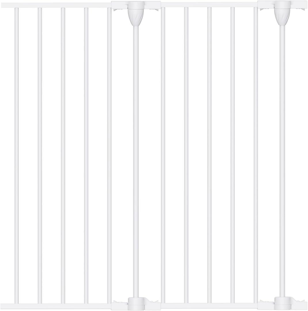 Babelio 31" Baby Gate Extension for Foldable Extra Wide Gates, 30" Tall Metal Dog Fence Extension, 2 Metal Panels, White