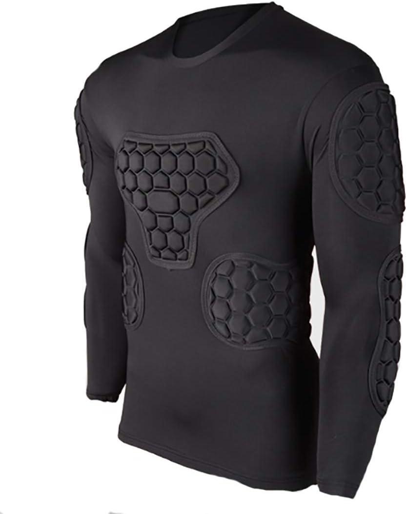 Men's Goalkeeper Shirt Padded Football Protective Gear for Men Training Suit Rib Protector for Soccer Basketball Paintball, S