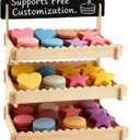 Cookie Display Stand with Chalkboard Sign, Tiered Dessert Stand for Market Booths, Bakers & Vendors – Rustic Food Display for Cookies, Cupcakes, Pastries & Craft Fairs