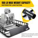MAXXHAUL 50506 64" x 39" x 6" Heavy-Duty Universal Steel Roof Rack , Black
