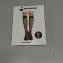 6 Pairs Knee High Stockings for Women 20D Sheer Nylon Trouser Socks with Reinforced Toes (One Size, Black)