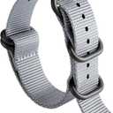 BINLUN Nylon Watch Strap Thick Premium Ballistic Multicolor Bands for Men Women 18mm 19mm 20mm 21mm 22mm 23mm 24mm with Military Heavy Duty 5 Rings Silver/Black Stainless Steel Buckle