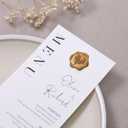 UNIQOOO Wax Seal Stickers - Eucalyptus Wedding Invitation Envelope Seal Stickers, 100 Pcs Self- Adhesive Antique Gold Stickers, Perfect for Invitation, Christmas, Gift Wrapping, Party