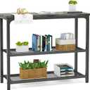 Ecoprsio Small Console Table, Sofa Table with Double Mesh Shelves, Modern Entryway Table for Entryway, Hallway, Foyer, Front Hall, Sofa Couch, Living Room, Bar, Kitchen, 32 Inch, Grey