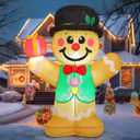 GOOSH 5 FT Christmas Inflatables Gingerbread Man Outdoor Christmas Decorations Blow Up Yard Decor with LED Lights for Xmas Holiday Party Indoor Garden Lawn Dcor