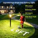 Solar Pathway Lights, 200LM Bright Garden Lights Solar Powered, 29" Tall, Auto ON/Off Outdoor Lighting for Yard Walkway Driveway Landscape Path Decor 4 Pack