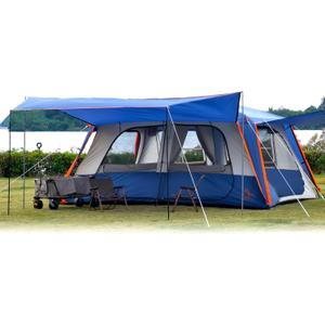KTT Extra Large Tent 10-12-14 Person(B),Family Cabin Tents,2 Rooms,3 Doors and 3 Windows with Mesh,Straight Wall,Waterproof,Double Layer,Big Tent for Outdoor,Picnic,Camping,Family Gathering