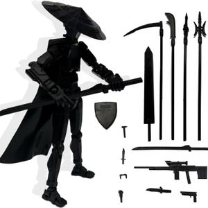 T13 Already Assembled Action Figure Accessories,T13 Multi-Jointed Movable 3D Printed Toys (Black)