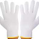 6 Pairs Work Gloves Hand Working Gloves Safety Grip Protection Gloves Men Women BBQ Thicker Industry Knitted Cut Repair Durable String Knit for Work Safety Thick Cotton 6 Pairs