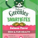 Greenies Cat Treats, Feline Smartbites, Skin & Fur Health, Crunchy and Soft Cat Treats, Salmon Flavor, 4.6 oz. Pack (EXP 09/18/26)