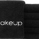 HOMEXCEL Makeup Remover Cloth 6 Pack,Premium Washable Soft 13x13 Inch Facial Cleansing Makeup Towels,Quick Dry Microfiber Face Towels Washcloths for All Skin Types,Black