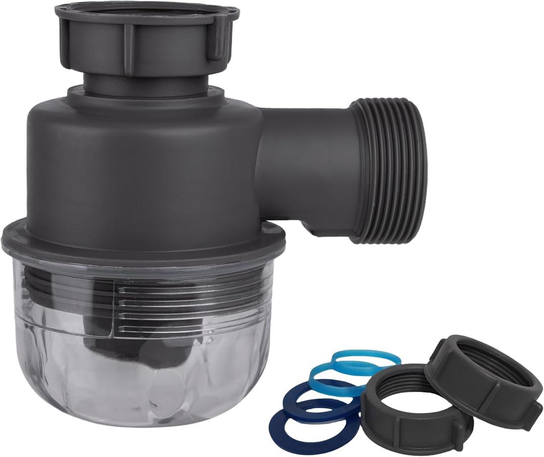 1-1/2"1-1/2" Clear Removable Bottle Trap, P-Trap Replacement, Easy Cleaning, for Kitchen, Bathroom & Garbage Disposal Sink Drain (Grey-Female)
