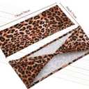 Newwiee 48 Pcs Spandex Chair Bands Animal Print Elastic Chair Sashes Bow Polyester Chair Cover Bands Ties Without Buckle for Animal Safari Jungle Theme Party Birthday Decor (Leopard Print)