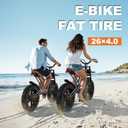Ebike Fat Tire: 20x4.0/26x4.0 Inch E-Bike Mountain Bicycle Tire Replacement,High-Performance and All-Terrain Folding Electric MTB Tire with Offroad or Trail Riding