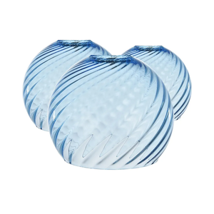 3-Pack Blue Ripple Glass Globe Cover for Ceiling Fixture Replacement, E26 Base 1-5/8 Inch Fitter, Globe Cover for Ceiling Wall Fixtures Lamp Posts or Streetlights