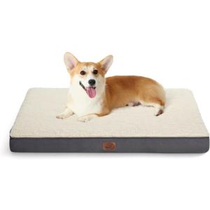 Bedsure Dog Bed for Medium Dogs - Orthopedic Waterproof Puppy Beds with Removable Washable Cover, Egg Crate Foam Pet Mat, Suitable for Pet Up to 35 lbs (30.0"L x 20.0"W x 3.0"Th, Grey)