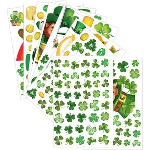 2 x 175 Pcs St Patricks Day Window Clings - Large Stickers for Glass Windows - Double Sided Irish Decorations for Home Office Classroom - 9 Sheets High Count Holiday Window Decals