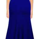 WOOSEA Women's One Shoulder Sleeveless Split Bodycon Mermaid Evening Cocktail Long Dress Royal Blue (M)