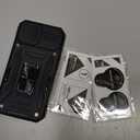 DEERLAMN Case for iPhone 15 with Slide Camera Cover + Screen Protector (2 Packs), Rotated Ring Kickstand Military Grade Shockproof Protective Cover-Black