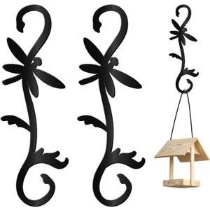 CREATCABIN 2Pcs Dragonfly S Hook Plant Hanging Hooks Ceiling Large Decorative Flower Hanging Baskets Plant Extender Hanger for Bird Feeders Pots Wind Chimes Garden Window Branch Decor 11.8 x 3.9 Inch