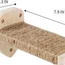 3-in-1 Cat Climbing Wall Steps with Hemp Rope, Shelves and Perches, Scratching Pads for Cats Playing and Climbing (Wood)