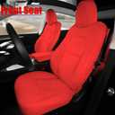 GXARTS Car 5-Seat Cover Microfiber Leather Protector Cushion Pad Red Color Compatible with Tesla Model Y 2020 2021 2022 2023 2024