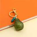 Pear Bag Charm Keychain - Cute Purse Handbag Key Chain Charm Fruit Accessories - Birthday Gift for Women (Reseda) (Green)