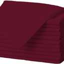 Gee Di Moda Cloth Napkins - 17 x 17 Inch Burgundy Dinner Napkins - Set of 12 Soft & Absorbent Washable Fabric Cloth Table Napkins with Hemmed Edges for Hotel Restaurant, Holiday Parties & Wedding