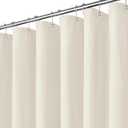 Inhousolu Fabric Shower Curtain, Waffle Weave 230 GSM Polyester, Weighted Hem, Metal Hooks Included, Water Repellent Washable, 72 x 84 Inch, Ivory