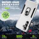 for Samsung Galaxy A35 5G Phone Case with 2X Tempered Glass Screen Protector, Heavy-Duty [Military Grade] Shockproof Kickstand Case for Samsung Galaxy A35 5G (White)