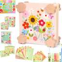 Aboofx Creativity Pressed Flower Art Kit for Kids, Small Flower Press Kit for Craft Pressed Flowers & Plant Pressing, Recycle Botanical Class Project Craft Kit, Nature Gift for Girls & Boys Ages 5+