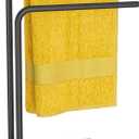 Hand Towel Holder Stand for Bathroom Kitchen Countertop, Matte Black Modern Free Standing Towel Racks with Heavy Base, Holds 2 Towels