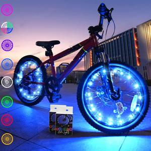 TINANA 2 Tire Pack LED Bike Wheel Lights Ultra Bright Waterproof Bicycle Spoke Lights Cycling Decoration Safety Warning Tire Strip Light for Kids Adults Night Riding