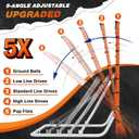Baseball Rebounder Net 4x4.5FT with 5 Adjustable Angles,Pro Pitch Back Trainer for Volleyball/Softball/Soccer, Solo Practice for Ground