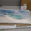 Ocean Wall Art Wooden Framed: Beach Artwork Coastal Prints Set of 4 Seascape Wall Decor for Living Room Overall 36"W x 24"H