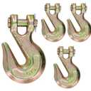 4 Pack 1/2 Inch Clevis Grab Hooks, Grade 70 Forged Alloy Steel Grab Hook Heavy Duty Chain Hook for Trailer, Truck, Winch, Rigging, 10361 LBS Capacity