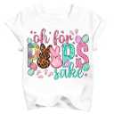 TUIVX Girls Easter Shirt Toddler Bunny Rabbit Eggs T-Shirts Kids Funny Lettering Graphic Tee Tops 2026 White (4-5 Years)