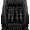 Wood Bead Car Seat Cover, Ergonomic Designed Wooden Beads Car Seat Cushion, Breathable and Cooling Pads for Cars, Trucks,Vans,SUVs and Office Chair. (Black, 1 Piece)
