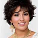 TISHINING Black Short Curly Wigs for white Women Shaggy Layered Black Pixie Cut Wig with Bangs Natural Looking Heat Synthetic Hair Replacement Wigs for Daily Party Use
