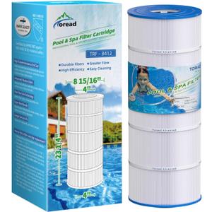 TOREAD PA120 Pool Filter Replacement for Ultra-B2, CX1200RE, C1200, Unicel C-8412, Filbur FC-1293, Waterway Clearwater II, Pro Clean 125, 817-0125N, Aladdin 22002, L x OD:23 1/4"x 8 15/16"