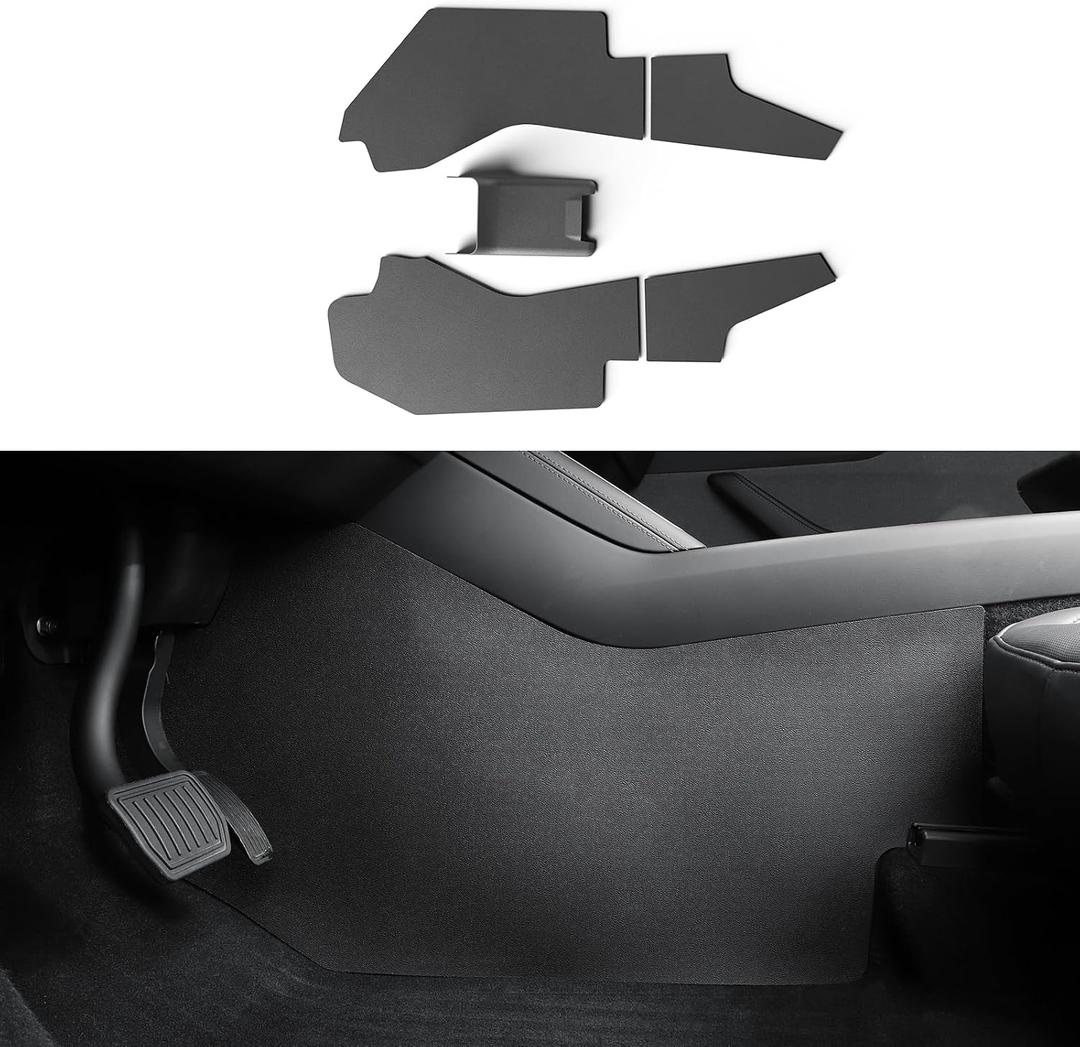 2025 2026 Model Y Juniper Center Console Anti-Kick Protection Mats 5PCS TPE Suede Panel Protector Cover of Center Console for Model Y Refresh Juniper (Premium/Performance)-NO for (Standard)