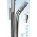 BIOSMART Reusable Stainless Steel Straw Set w/ Silicone Tips & 1 Cleaning Brush 5 Pack