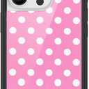 Wildflower Cases - Pink Polka Dot, Compatible with Apple iPhone 16 Pro | Bright Spotted White Aesthetic Cute Trendy - Protective Black Bumper, 4ft Drop Test Certified, Women Owned Small Business