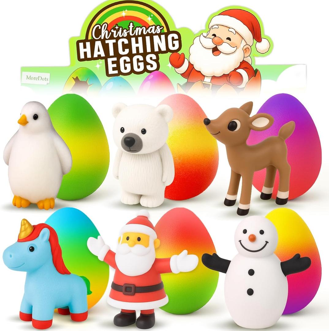 Christmas Gifts for Grandkids - Stocking Stuffers for Kids -6 Pack Christmas Hatching Eggs Toys Grow 600% -Funny Unique Xmas Gift Ideas Stocking Stuffer Presents for Toddler Kid Boys Girls 3-5 4-6 6-8